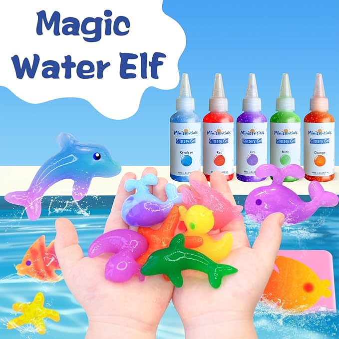 Magic Water Elf Toy Kit - Aqua Art Water Fairy Gel Kit for Kids - 10 Colors Magic Gel Water Pets - DIY Squishy Maker Set - Make Your Own Squishies Toy Crafts Party Favor for Boys & Girls Ages 6-12