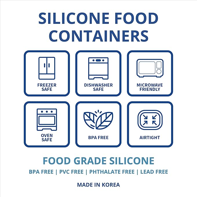 BLUE GINKGO Nesting Silicone Containers - Set of 3 Hard-Shell Silicone Food Storage Containers | BPA Free, Airtight, Dishwasher and Freezer Safe (6.7oz, 10oz, 20oz) - Yellow