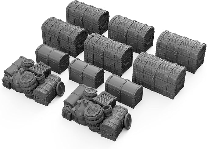 Ultimate Chest Set DND Terrain for Dungeons and Dragons, D&D, Pathfinder, Warhammer 40k, RPG, Miniatures, Age of Sigmar, Tabletop, D and D, Dungeons and Dragons Gifts