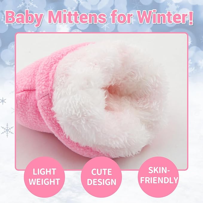 BAVST Baby Toddler Winter Mittens Girls Warm Fleece Lined Gloves Kids Sherpa Lined Mittens for Boys