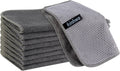 KinHwa Kitchen Washcloths for Dishes Absorbent Microfiber Dish Cloths Quick Dry Dish Rags with Poly Scour Scrub Side Ideal for Kitchen Cleaning (Gray, 10inch X10inch 9Pack)