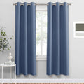 PONY DANCE Blackout Curtains for Bedroom 72 Inch Length 2 Panels Set, Privacy Thermal Insulated Room Darkening Grommet Drapes for Living Room Window, W34 x L72 Inch, Stone Blue