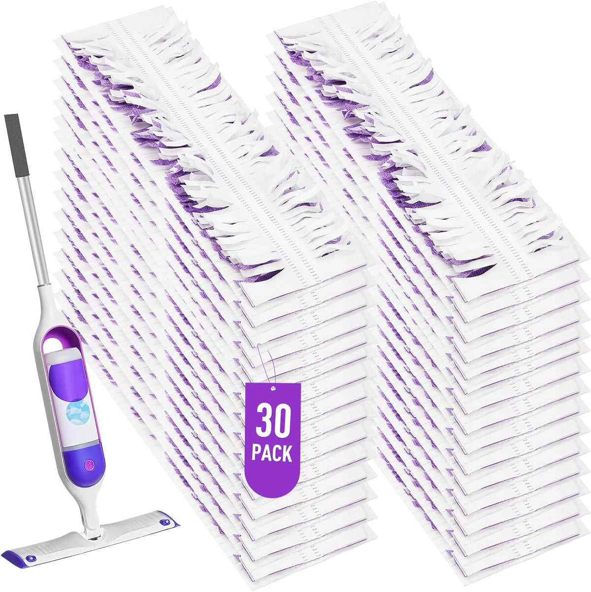 30 Pack Swiffer Power Mop Refills - Disposable Mop Pads for Swiffer Power Mop, Super Absorbent Wet Pads Refill for Deep Cleaning Hardwood, Tile, and Laminate Floors