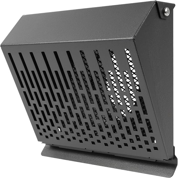 Vent Systems 4" Inch Exhaust Vent Cover with Rubber Gasket - Graphite Black Galvanized Steel - Robust Weatherproof Outdoor Air Exhaust Box - Duct or Surface Mounting - Rain and Snow Protection