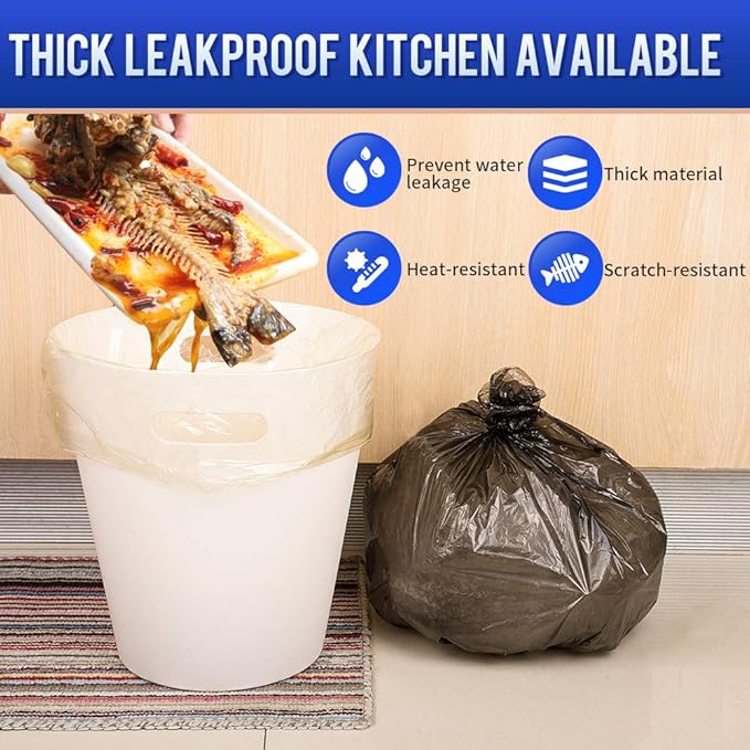 SWIHELP Trash Bags, 4 Gallon / 15 Liters Small Garbage Bags for Office, Kitchen,Bedroom Waste Bin,Colorful Portable Strong Rubbish Bags,Wastebasket Bags 240 Counts