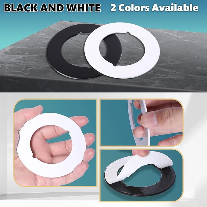 2 Pcs Upgraded Door Knob Plates with Double-Sided Tape –Thick Stainless Steel Scar Plates for Deadbolts & Knobs, Durable Door Lock Hole Covers for Fixing Loose Knobs and Damaged Areas(White)