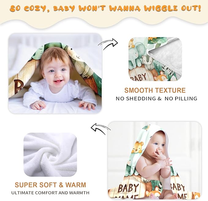 Ship Next Day, Personalized Baby Blanket – Printed in USA, Custom Baby Blanket for Boys & Girls, Baby Blanket with Name, Baby Shower, Easter, Christmas, Birthday Newborn & Toddler Gifts, Baby Gifts