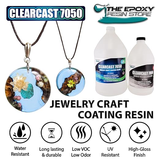 The Epoxy Resin Store Clearcast 7050 UV Resisting Jewelry Craft 2 Part Resin Kit for Art and Decorative Applications, 1.5 Gallons