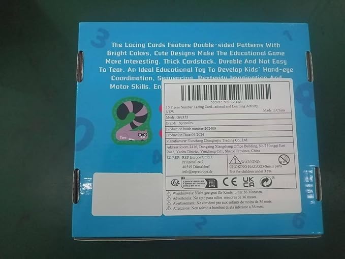 10 Pieces Number Lacing Cards, 0-9 Double Sided Sewing Cards with 10 Colorful Laces, Imagination Development Lacing Toys Games for Children Educational and Learning Activity