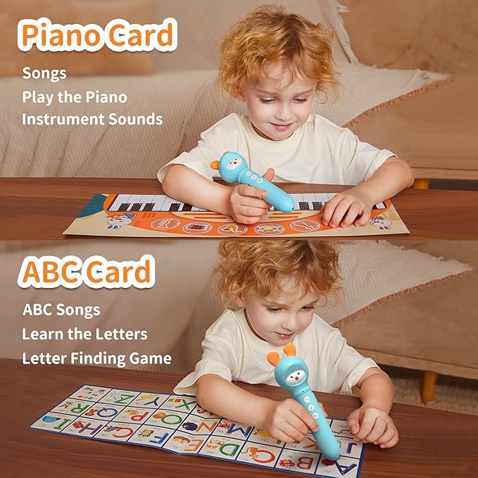 alilo Talking Pen Books Sets for Toddlers 2-6, Kids Learning Electronic Toys, Early Educational Gifts for Boys Girls, with 3 Interactive Audio Sound Books, 100 Talking Flash Cards, Alphabet