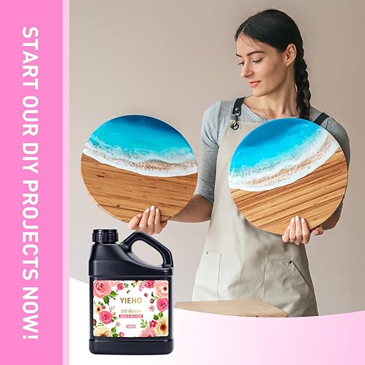 UV Resin 500g -Bulk Upgraded Crystal Clear Hard UV Fast Curing Epoxy Resin Supplies for Craft Jewelry Making