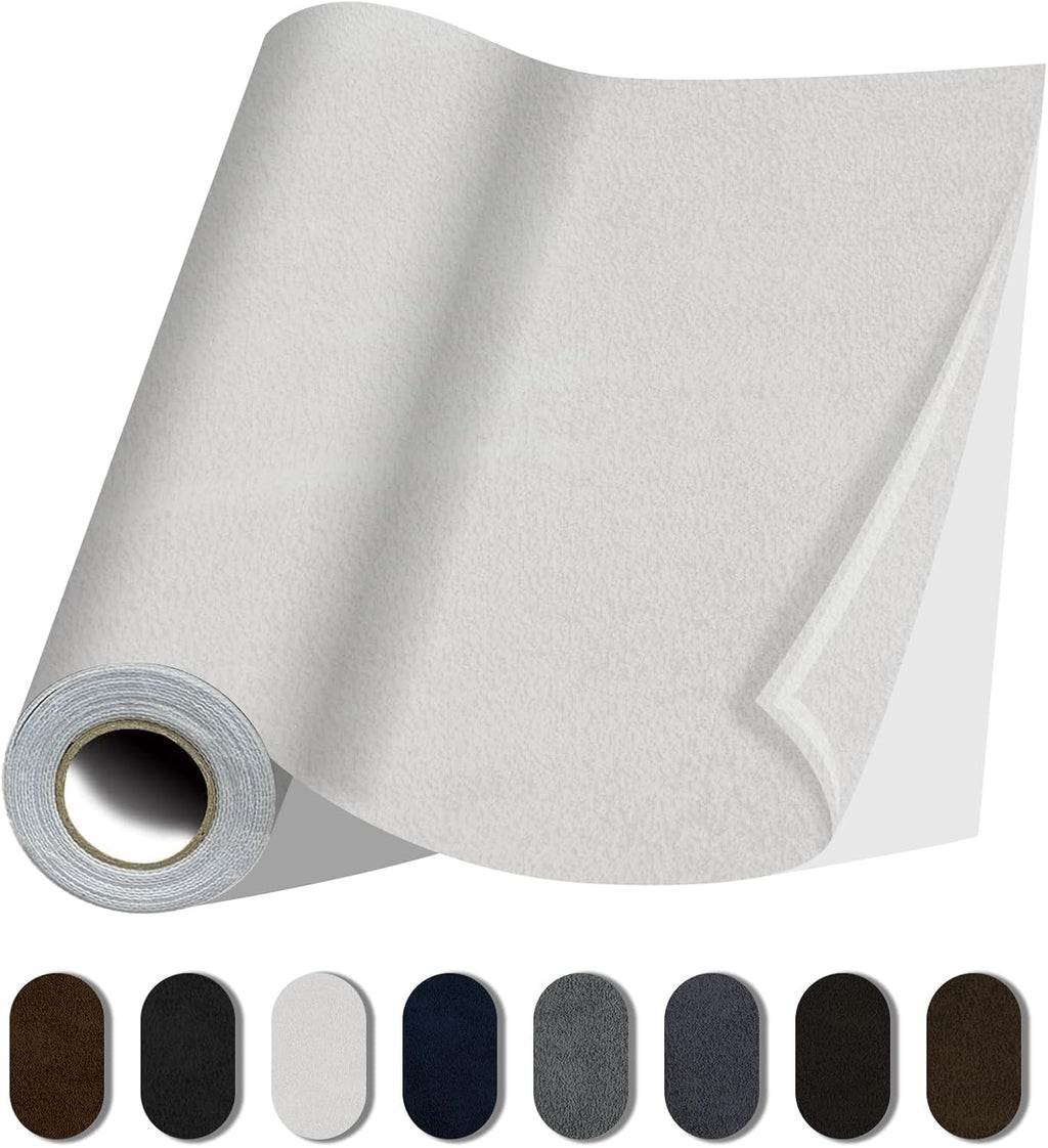Fabric Repair Patches, 17X79 Inch Self-Adhesive Suede Patches Tape Durable, DIY Large Fabric Repair for Sofa, Couches, Furniture, Chair, Clothing （17X79 Inch, Beige）