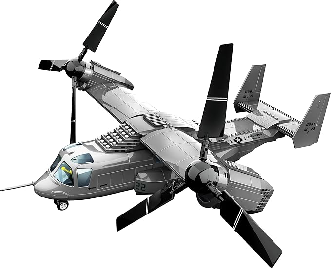 Apostrophe Games V-22 Osprey Tiltrotor Aircraft Building Block Set - 460 Pieces