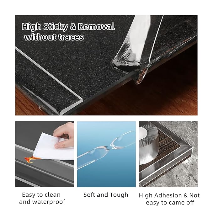 1.57 in x 9.84 FT,Corner Protector Baby,Clear Edge Protector Strip,Sharp Edge Wrap Cover Tape,Self Adhesive Protective Bumper Guards for Cabinet Door,Desk,Glass Table,Bed Furniture and Wall