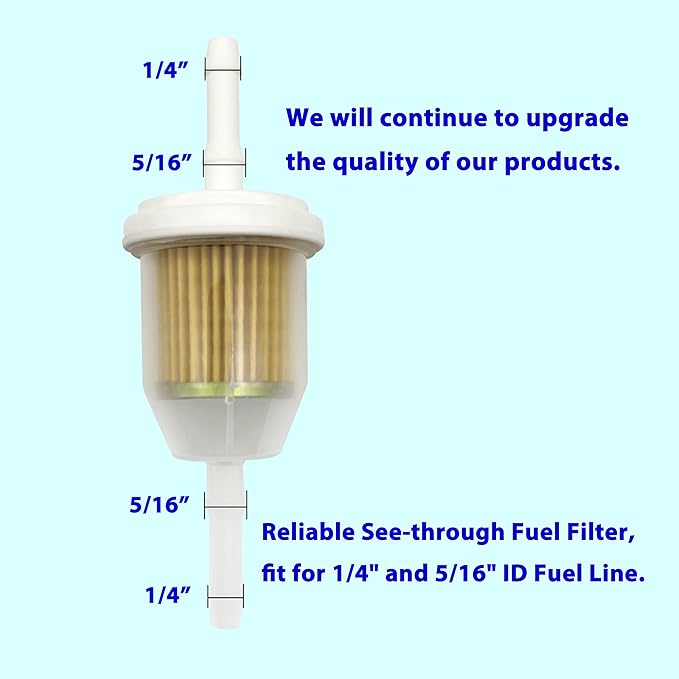 Universal 1/4" 5/16" Inline Fuel Filter AM116304, 25 050 22-S, GY20709 for John Deere Kohler 120-436 71-5960 38666 149-2206-01 21541500 98021