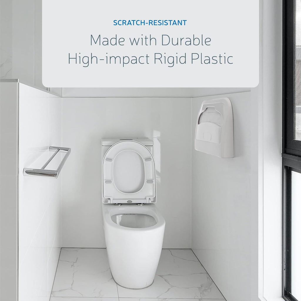 EZbrnd Wall Mount Half-Fold Toilet Seat Cover Dispenser for Commercial/Washroom/Office, Seat Cover Paper Sold Separately, White, 3100-EZ