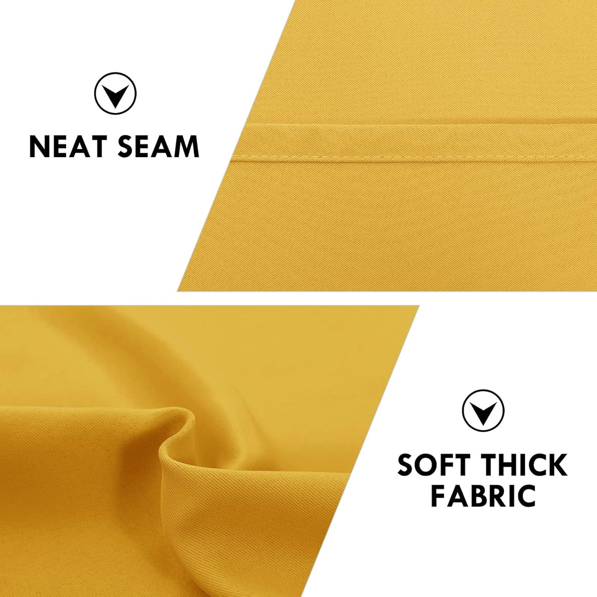 DWCN Blackout Curtains Room Darkening Thermal Insulated Bedroom Curtains Window Curtain Panels, 52 x 84 inches Long, Set of 2 Yellow Rod Pocket Drapes