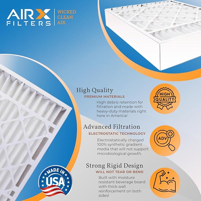 AIRX FILTERS WICKED CLEAN AIR. 20x20x5 Air Filter MERV 11 Compatible with Lennox X0585 Air Filter 2 Pack