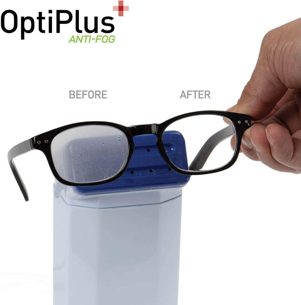 OptiPlus Anti Fog Pre-Moistened Cleaning Wipes for Glasses, Screens, Lenses - Quick-Dry, Scratch-Free, 100 Count