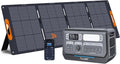 ALLWEI Solar Generator 2400W with 1x 200W Solar Panel, 2048Wh LiFePO4 Portable Power Station, Fast Charge in 1.5H, 4 AC Outlet, Expandable to 10240Wh for RV Camping Home Backup Outdoor Power Outage