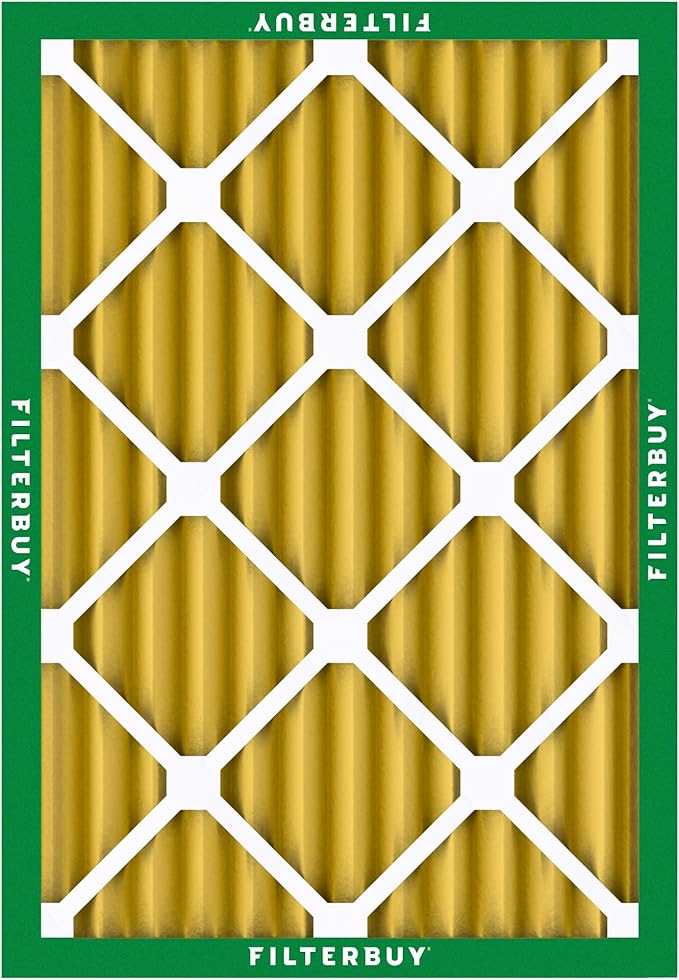 Filterbuy 15x20x2 Air Filter MERV 11 Superior Pet & Allergy Defense (12-Pack), Electrostatic Pleated HVAC AC Furnace Filters Replacement, Made in USA (Actual Size: 14.50 x 19.50 x 1.75)