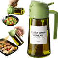 TrendPlain - Original 16oz/470ml Olive Oil Dispenser Bottle for Kitchen Gadgets and Air Fryer Accessories - Olive Oil Sprayer for Cooking w/Stickers - Green
