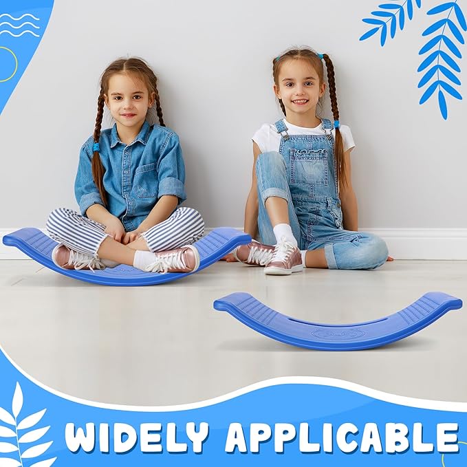 2 Pack Balance Board for Kids Teeter Totter Plastic Wobble Balance Board Indoor Toddler Toys for Toddler Exercise Motor Skills, Gaming, Outdoor and Indoor, Blue