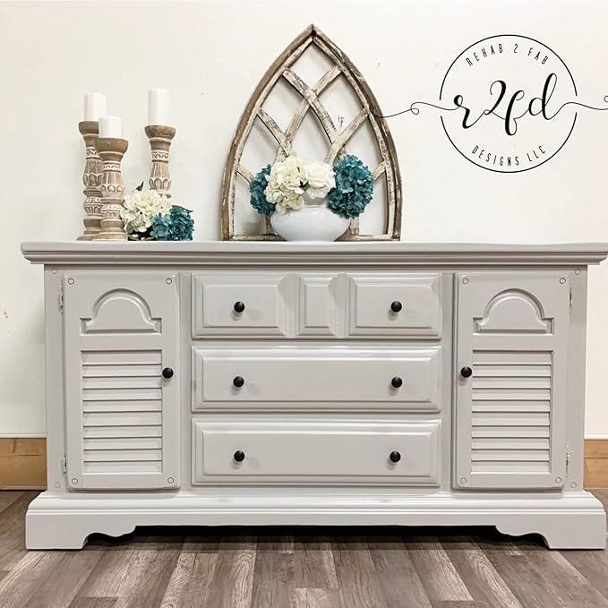 Dixie Belle Paint Company Chalk Finish Furniture Paint - Driftwood (4oz) - Matte Light Gray Chic Chalk Mineral DIY Furniture Paint