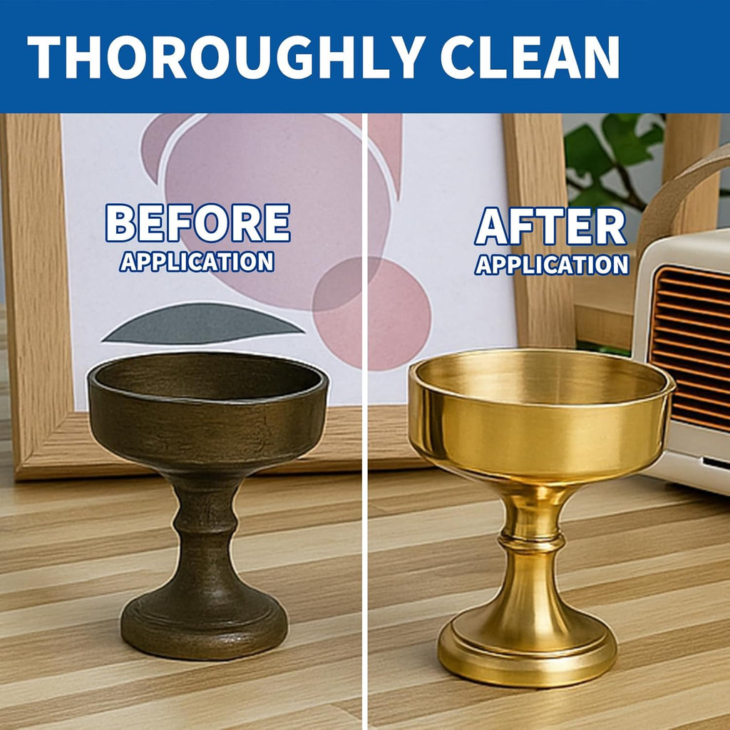 Brass Polish Copper Cream Cleaner Kit - Instant Polishing Cream And Protective Tarnish Removal, Metal Cleaner And Brightener For Antiques, Music Instruments, Copper Kettle And Sinks