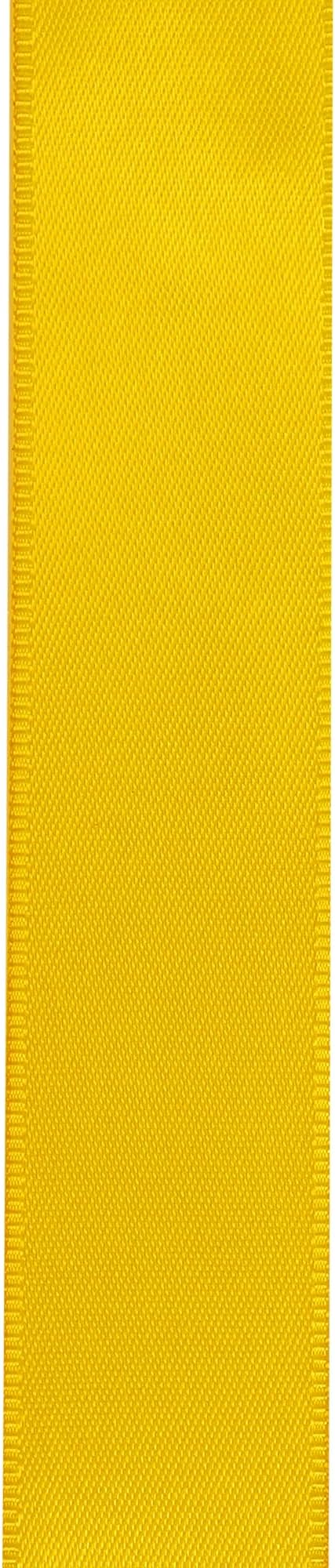 LIUYAXI Yellow Double Faced Satin Ribbon, 1" X Continuous 25 Yards, Ribbons Perfect for Gift Wrapping Wedding Bouquet Decor DIY Craft Bow Making & Other Projects