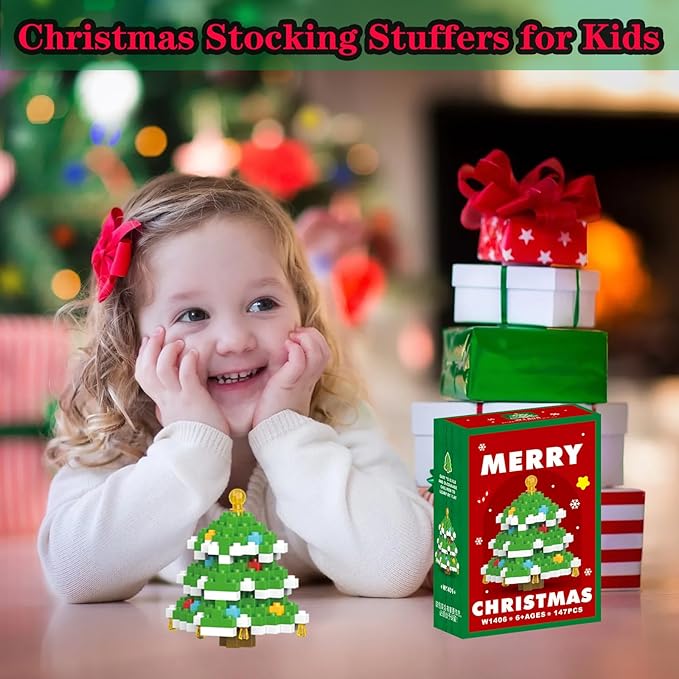 Christmas Tree Building Blocks Set Compatible with Lego Advent Calendar 2025 Stacking New Toys Holiday Present Box New Year Xmas Gifts for Kids for Boys & Girls and Adults