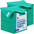 Microfiber Wholesale 16" x 16" All Purpose Towels - 50 Pack - Reusable Wash Cloths, Dust, Kitchen, Car, Shop Rags for Cleaning (Green)