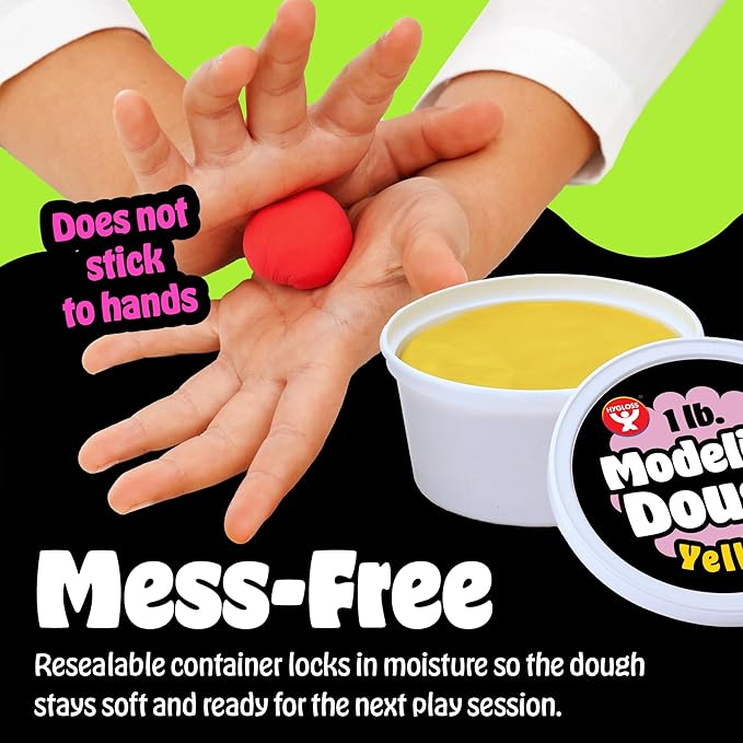 Hygloss Play Modeling Dough for Kids – Safe & Non-Toxic Sensory Dough for Arts and Crafts – 1 lb Tub – Play Clay for Toddler Activities, Preschool Classroom Must-Haves – Blue Color, Unscented