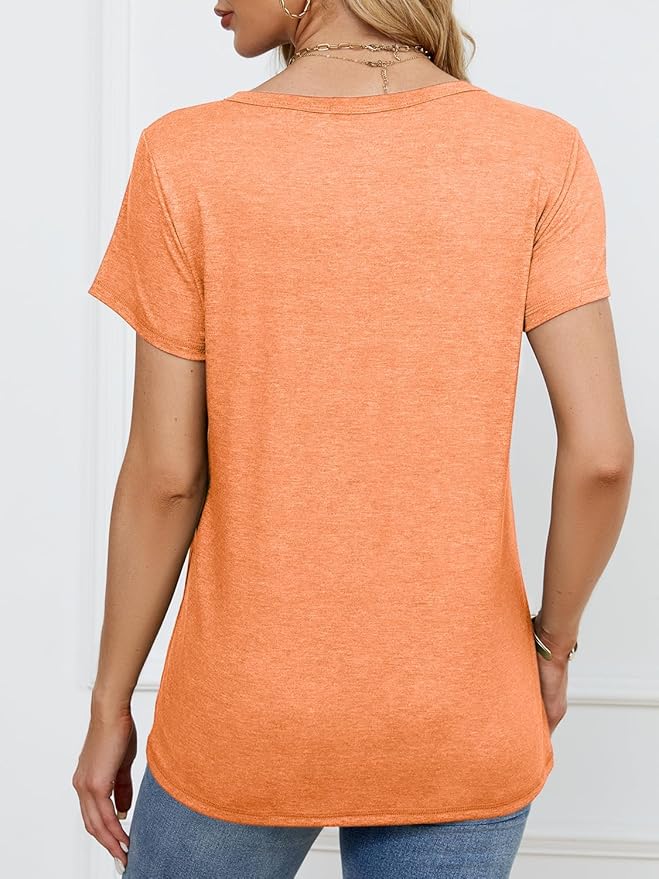 Soft Short Sleeve Shirts for Women, Crew Neck T Shirts for Women Loose Fitting Lightweight Top Basic Tee Shirt