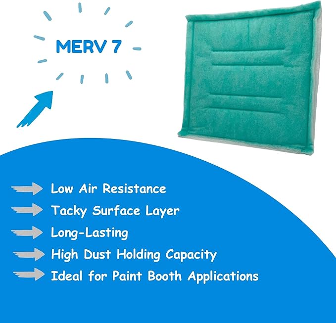 Spray Booth Intake Tacky Filter Panel, Internal Frame (24/case, 24" x 24")