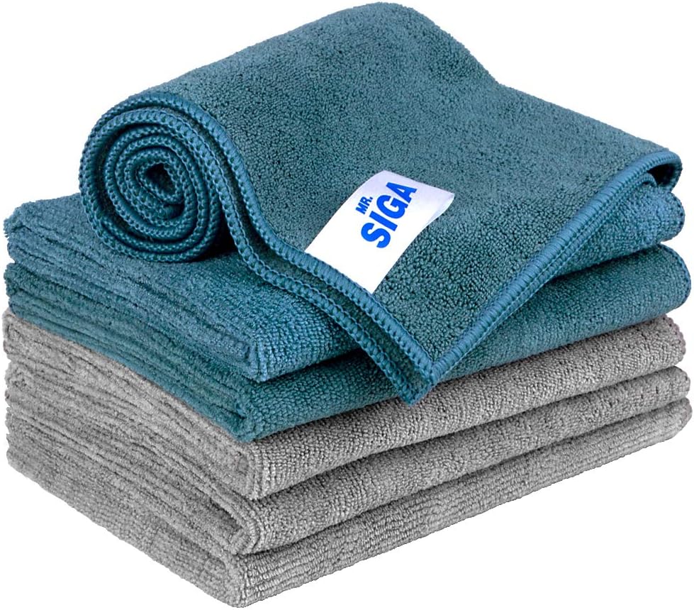 MR.SIGA Microfiber Cleaning Cloth, Pack of 6, Size: 13.8" x 15.7"