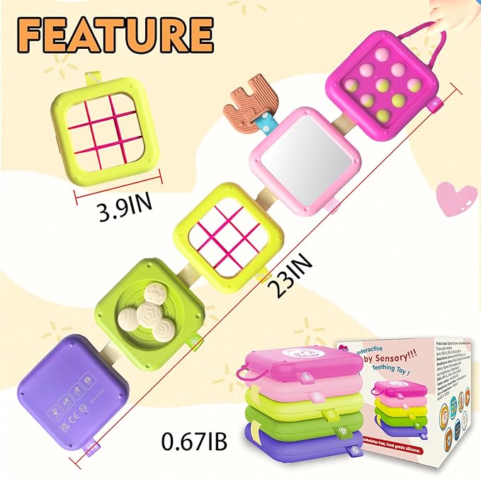 weirtoya Busy Board for 1 Year Old, Toddler Travel Toys for Toddler 1-3 Montessori Toys for 1 Year Old Travel Activities Cube Gifts for Baby Boy Girl My First Montessori Busy Board