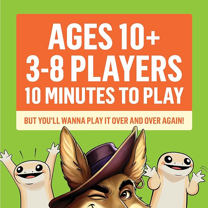 Exploding Kittens Coyote Created by Tim Ferriss, Special Edition Large Box: Includes 6 Unique Action Cards: a Party Game for 3-8 Players, Ages 10 and Up, Great for Family Night