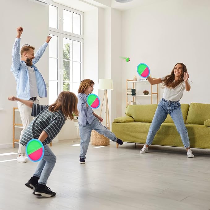Ayeboovi Kids Toys Toss and Catch Ball Set with 6 Paddles 3 Balls Outdoor Games for Kids Beach Pool Yard Games Toys for 3-12 Years Old Boys Girls Kids Adults Family Birthday Gift Stocking Stuffers