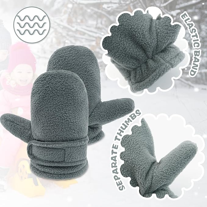 BAVST Baby Toddler Winter Mittens Girls Warm Fleece Lined Gloves Kids Sherpa Lined Mittens for Boys