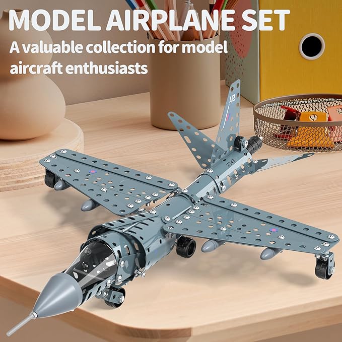Lucky Doug STEM Building Projects Model Airplane Jet Set - Building Toys for Kids Ages 8-12, Assembly Science Kit for Boys 8 9 10 11 12 Years Old