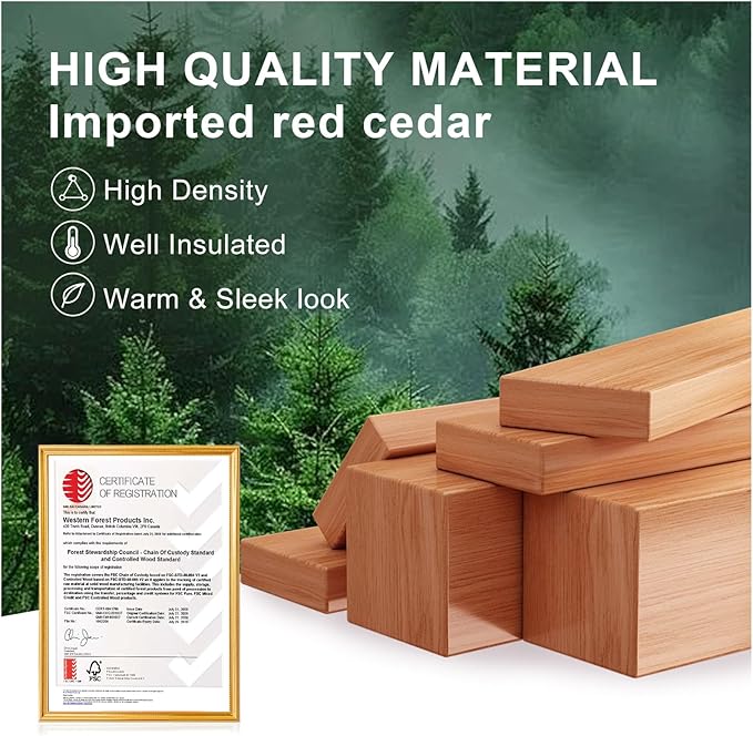 ZONEMEL Infrared Wi-Fi Remote Control Sauna with Recliner, Red Cedar Wooden Luxury Indoor Sauna Room with 9 Heating Panels, Full Spectrum, Oxygen Bar, 3400 Watt, 220V, 7-Color Light