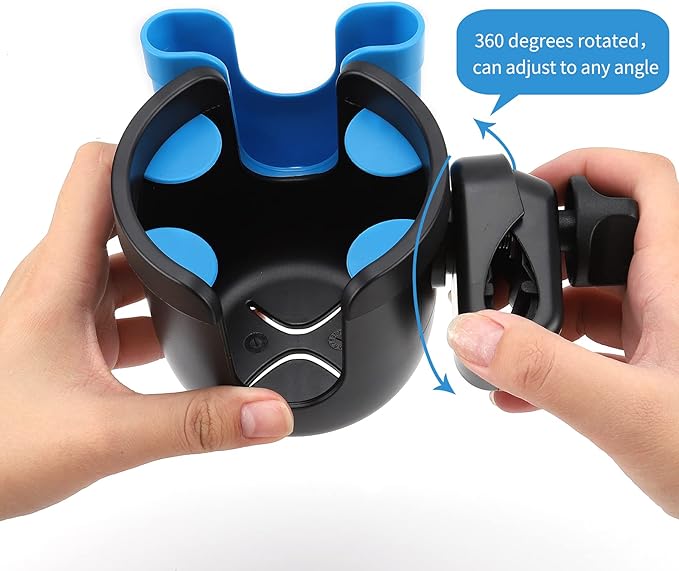 Accmor Stroller Cup Holder with Phone Holder, Bike Cup Holder, Universal Cup Holder for Uppababy Nuna Doona Strollers, 2-in-1 Cup Phone Holder for Stroller, Bike, Wheelchair, Walker, Scooter