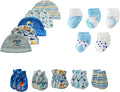 15 Pack Unisex New Born Boy Girls Hats Mittens Socks Sets Cotton Soft Infant Accessory 0-6 Months Baby Essentials