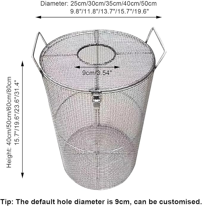 Stainless Steel Pump Filter Cover Water Pump Protective Cover Sump Pump Anti-Clogging Outdoor 1mm Mesh Pump Cover Barrier Durable And Strong For Septic Tanks Farm Irr(Size:30x50cm/11.8"x19.6",Color:B)
