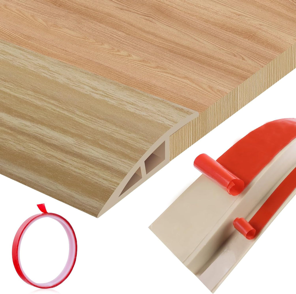 Floor Transition Strip Door Threshold 39" Floor Transition Reducer Trim on The Edges Threshold Strip Self Adhesive Suitable for Doorways, Tiles, Carpet