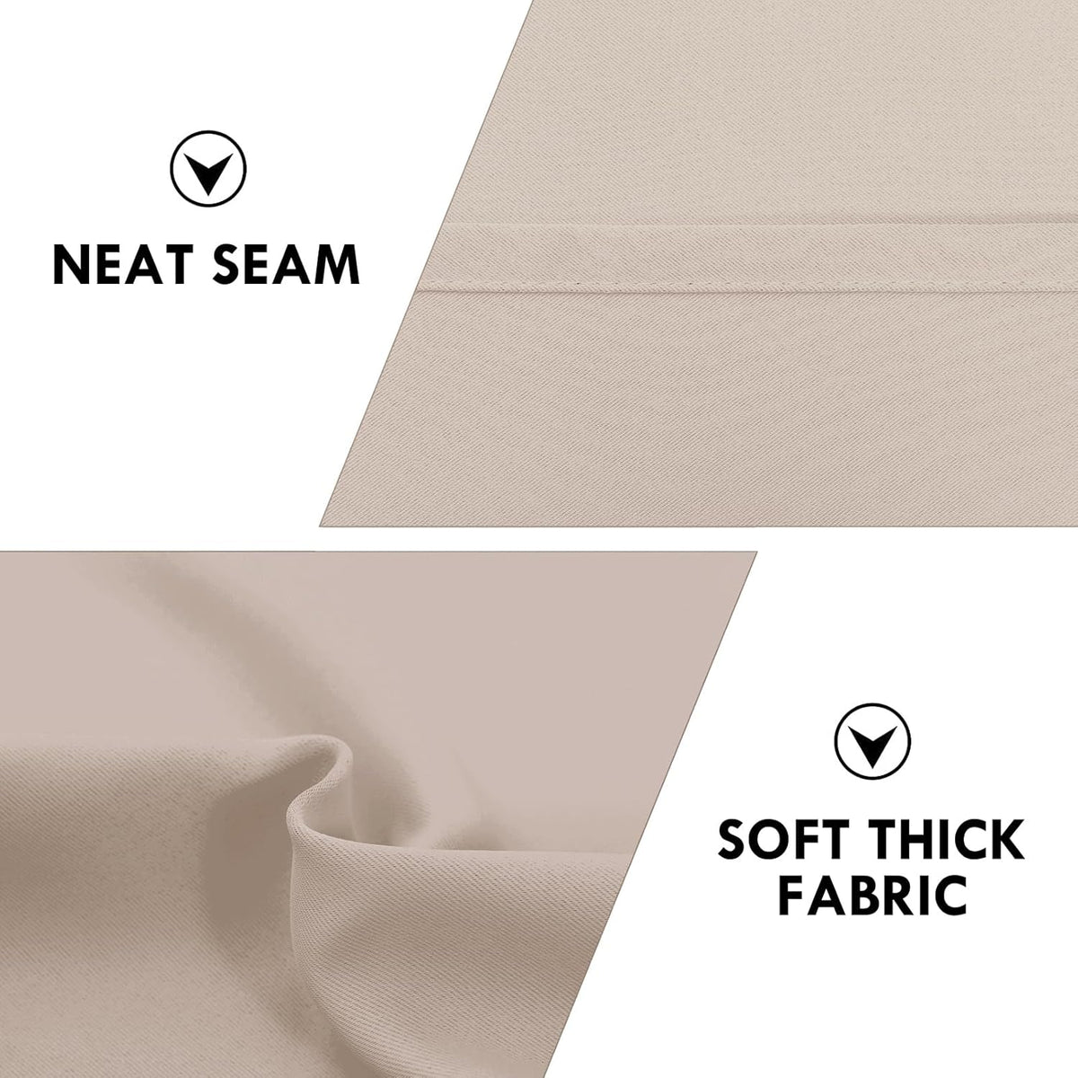 DWCN Blackout Curtains for Living Room Thermal Insulated, Energy Saving & Noise Reducing Bedroom Curtains, Camel, W 60x L 63 Inch, Set of 2 Rod Pocket Curtain Panels