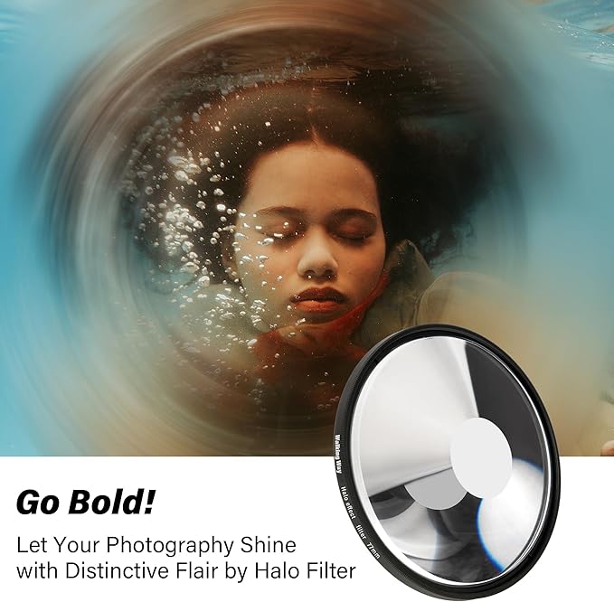 Walking Way 52MM Whirlpool Camera Effects Filter, Tunnel Vision Spiral Halo Prism Lens Filter with Vortex and Circular Halo Frame Effect for Camera Lens