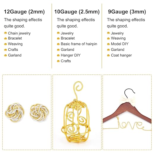 BENECREAT 12 17 18 Guage Aluminum Wire (18 Gauge,492 FT) Anodized Jewelry Craft Making Beading Floral Colored Aluminum Craft Wire - Silver