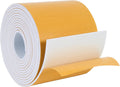 High Density Foam Weather Stripping Door Seal Strip Insulation Tape Roll for Insulating Door Frame, Window, Air Conditioner | Self Adhesive Sealing Weatherstrip (4 in x 1/8 in x 10 Ft, White)